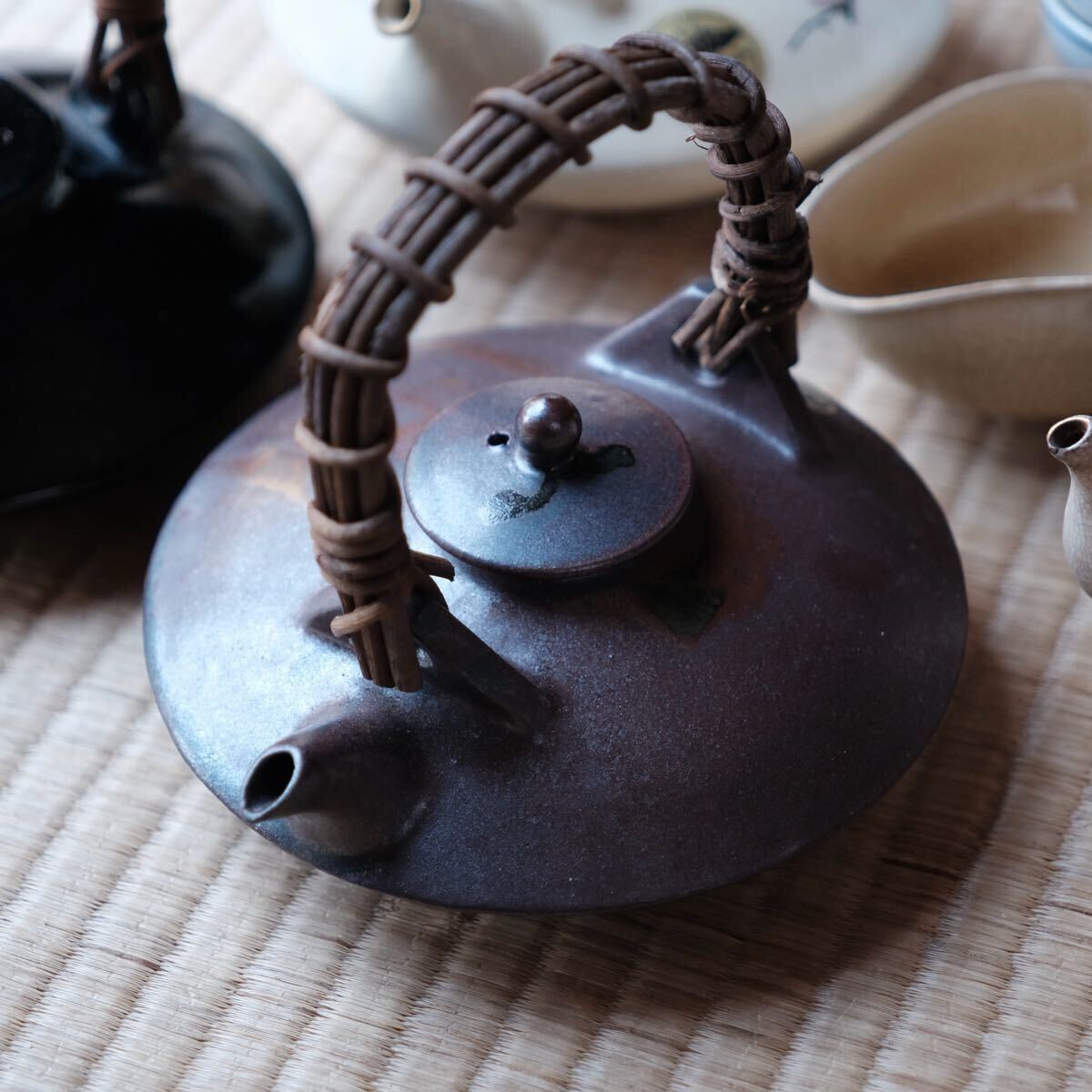 薩摩焼 急須 土瓶 ちょか 千代香 黒薩摩 古銭 煎茶道具 昭和初期 薩摩焼 急須 土瓶 ちょか 千代香 黒薩摩 古銭 煎茶道具 昭和初期