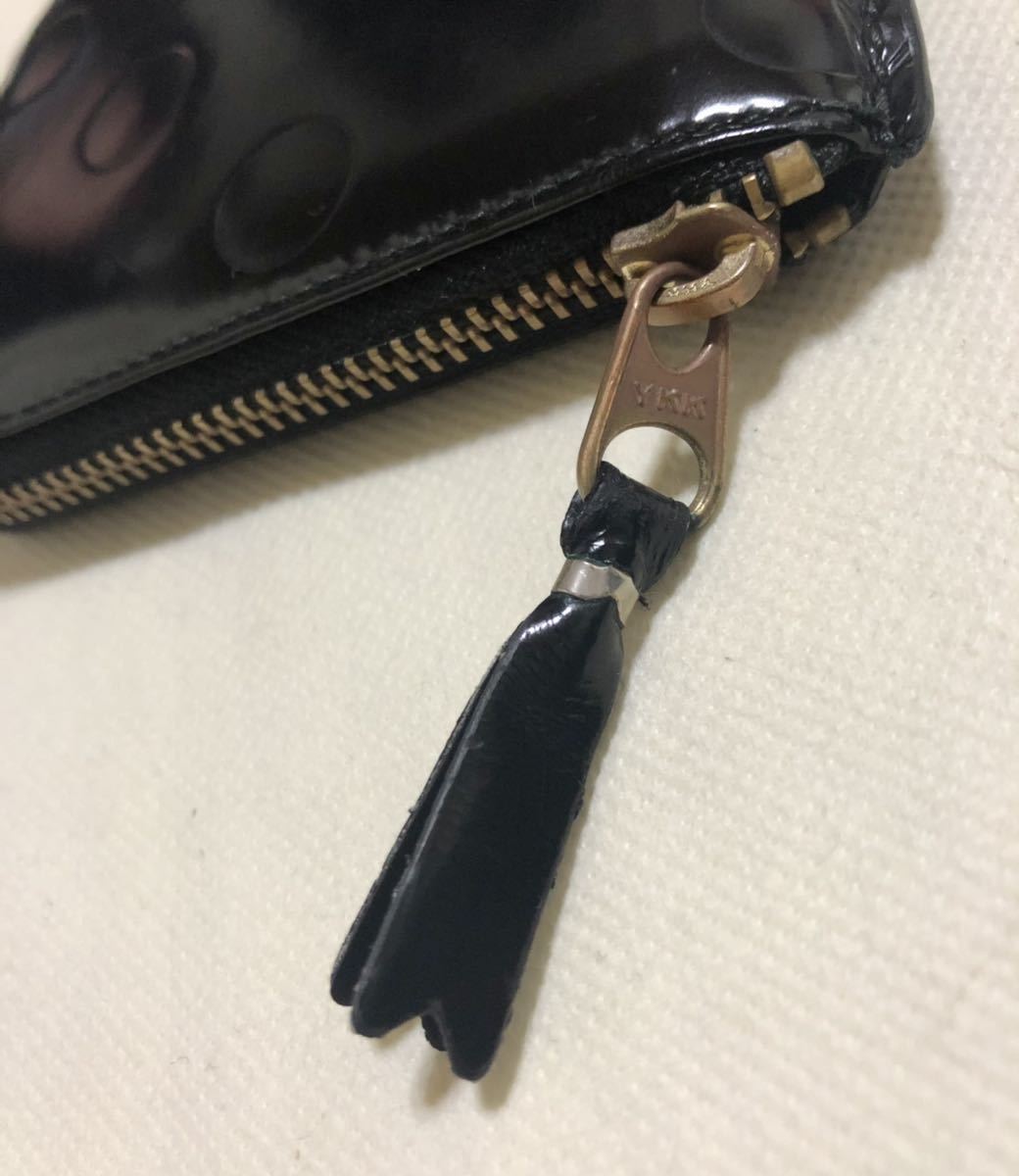 コムデギャルソン エンボス ポルカドット コインケース 小銭入れ エナメルレザー SA3100NE_画像5