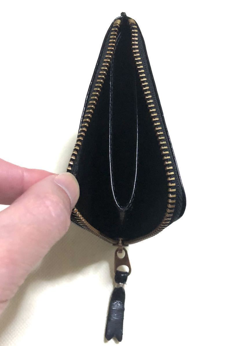 コムデギャルソン エンボス ポルカドット コインケース 小銭入れ エナメルレザー SA3100NE_画像3