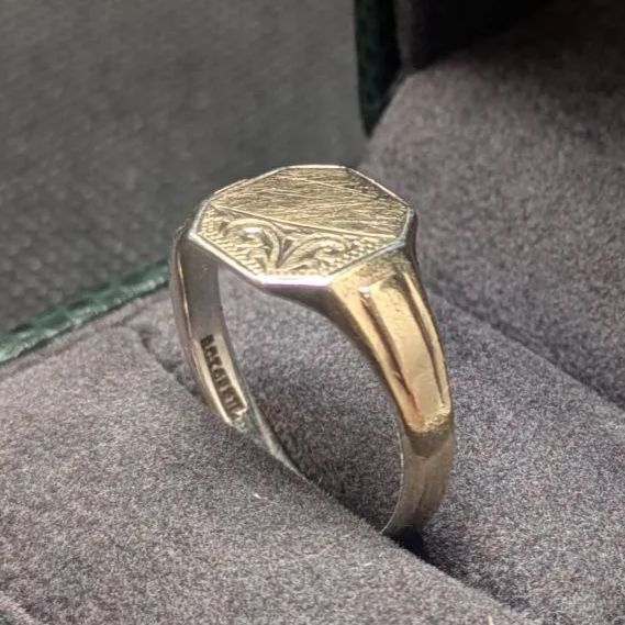 スターリングシルバー 925 ゴールド GF 3号 シグネットリング レディース スターリングシルバー 925 ゴールド GF シグネットリング 3号