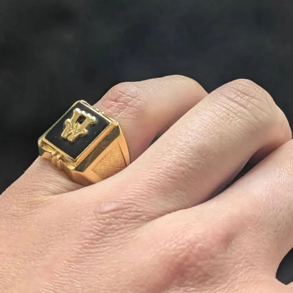 10K GF 刻印 ゴールドフィルド シグネットリング 「W 10K GF 刻印 ゴールドフィルド シグネットリング 「W