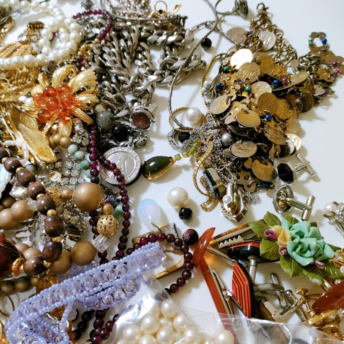 1円☆イミテーション アクセサリー 大量まとめ 約5.2kg 金銀