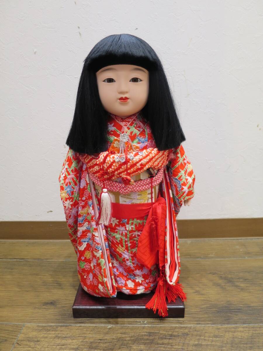 67869◇市松人形 松よし 本絹綸子 松寿 高さ約44㎝ 日本人形 67869◇市松人形 松よし 本絹綸子 松寿 高さ約44㎝ 日本人形