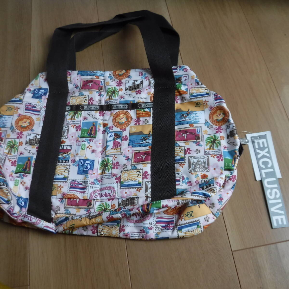 稅不要特価 新品タグ付!LESPORTSAC レスポートサック ハワイ限定 レイアロハ 大きめ トートバッグ?アンナ①