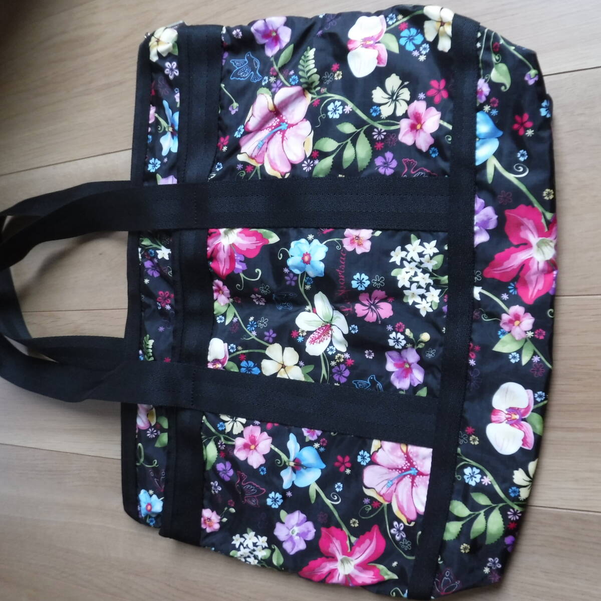 稅不要特価 新品タグ?ポーチ?鍵付!LESPORTSAC レスポートサック ハワイ DFS限定 トロピカルフローラル ポケット多 大 トートバッグ?⑦