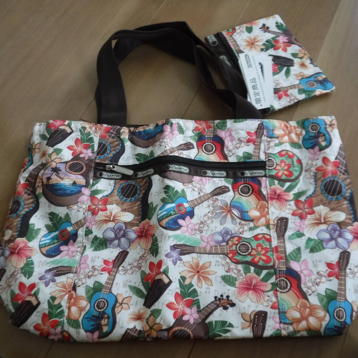稅不要特価 新品タグ?ポーチ付!LESPORTSAC レスポートサック ハワイ限定 メレ リバーシブルトート?①トートバッグ