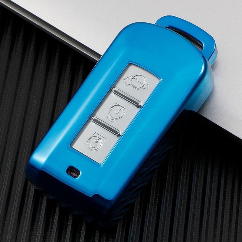 新品即決 三菱 TPU 青キーケース キーカバー アウトランダー ミラージュ エクリプスクロス RVR ミラージュ ekスペース デイズルークス アイ_画像1
