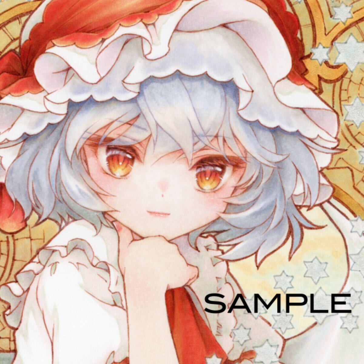 手描きイラスト レミリア・スカーレット 中色紙 東方Project 手描きイラスト レミリア・スカーレット 中色紙 東方Project