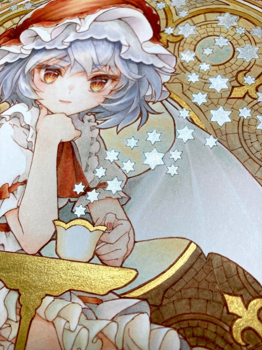 手描きイラスト レミリア・スカーレット 中色紙 東方Project 手描きイラスト レミリア・スカーレット 中色紙 東方Project