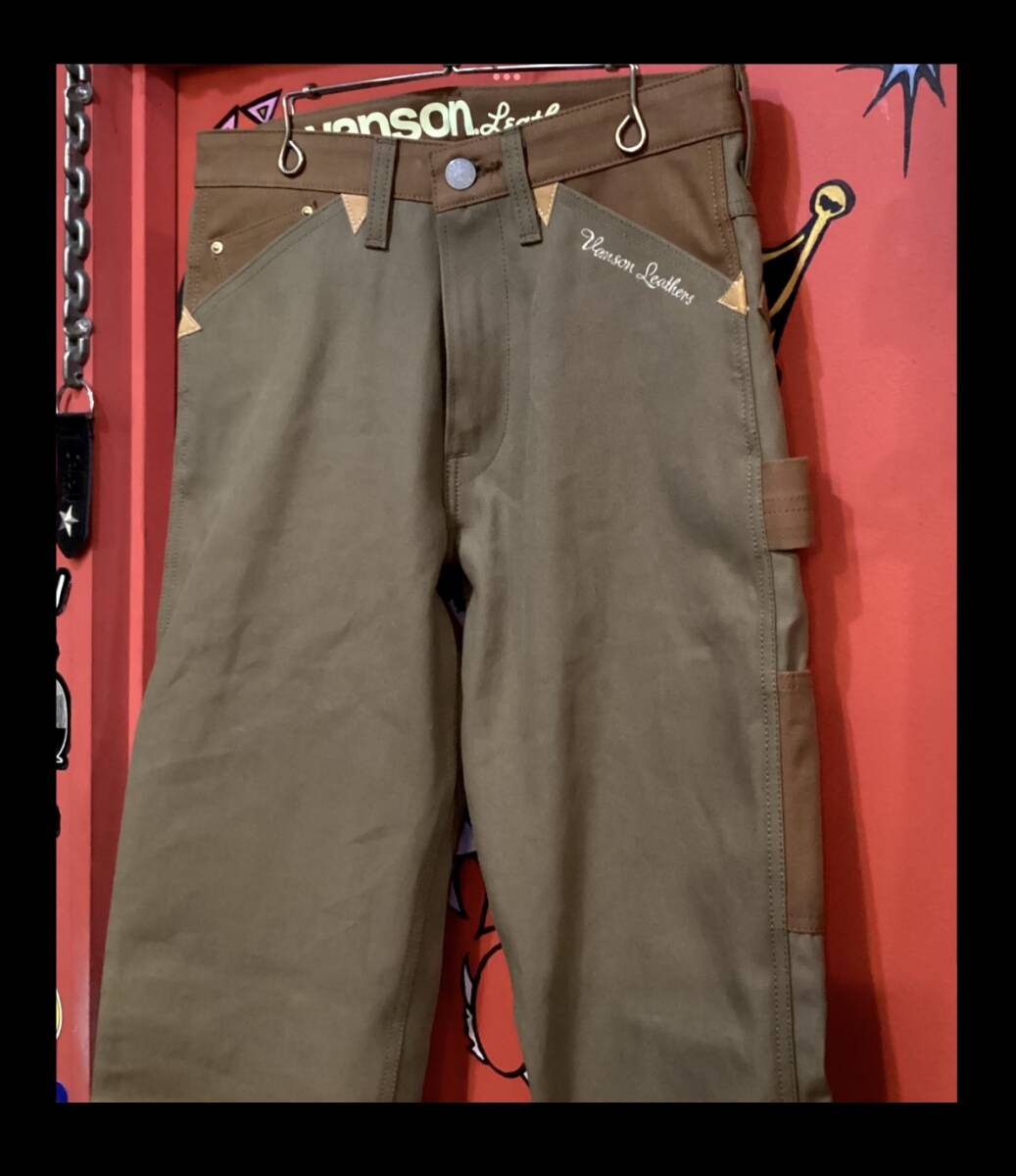 バンソン★新品★301★ペインターパンツ【36インチ】カーキ★NVBL-301★VANSON★大坂バンソン★ハーレー★アメリカンロングリバー55