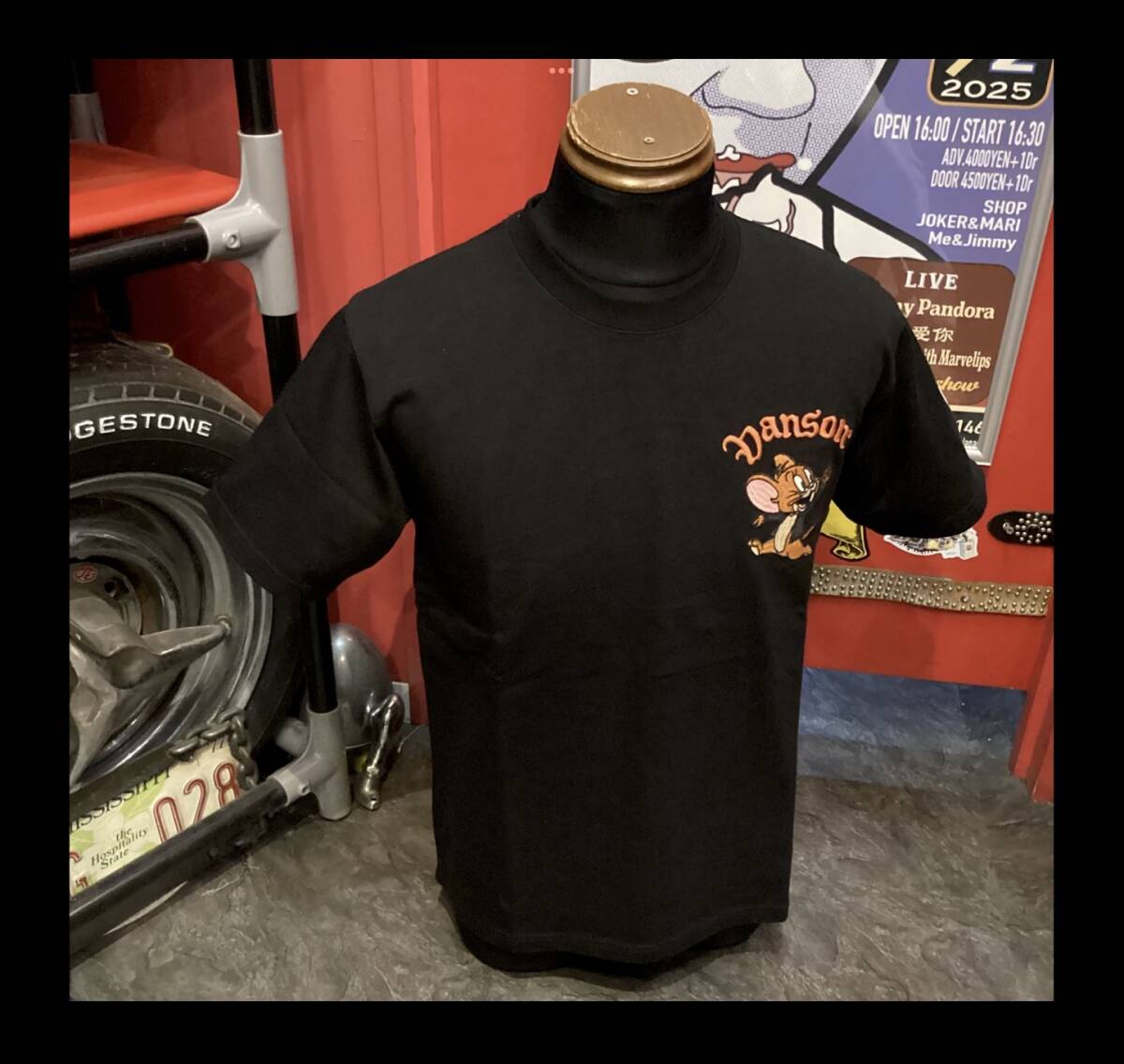 ルーニー★新品★Tシャツ★2512【Msize】黒★猫★TJV-2512★トムとジェリー★アメリカンロングリバー55★ネバーマインド★大阪 VANSON_画像4