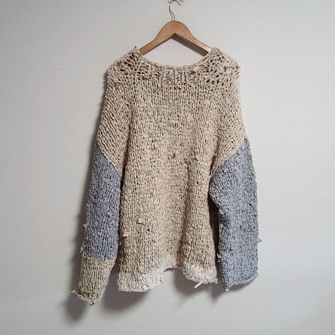 ナゲッツ ニット プルオーバー ざっくり ニット re knit 再構築 ナゲッツ ニット プルオーバー ざっくり ニット re knit 再構築