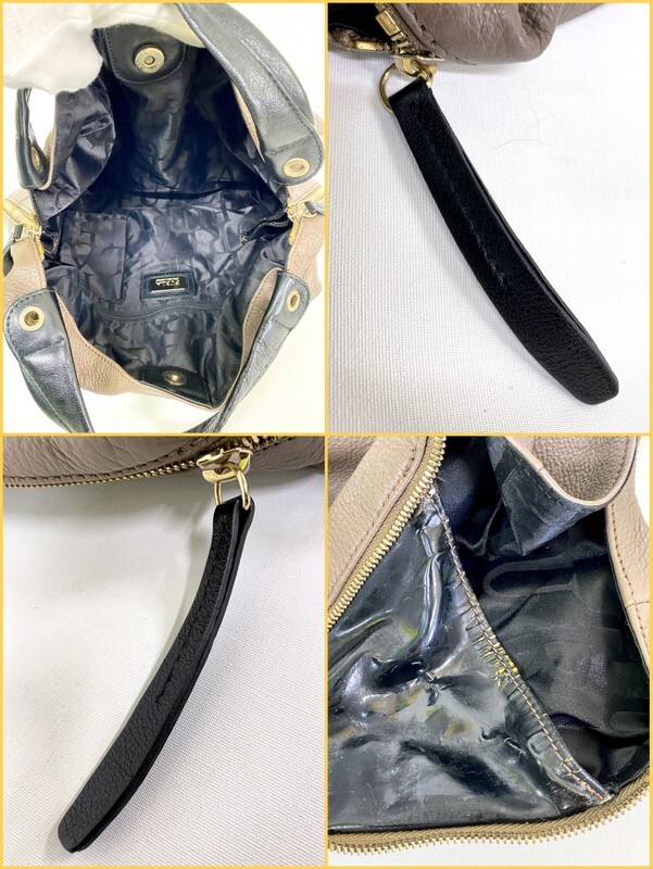 FURLA フルラ エリザベス 2wayバッグ レザー ブラウン ブラック FURLA フルラ エリザベス 2wayバッグ レザー ブラウン ブラック