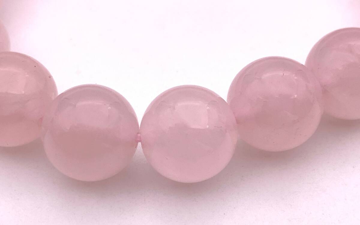 天然石ローズクォーツ（紅水晶）AA12mmのブレスレット-RQ1