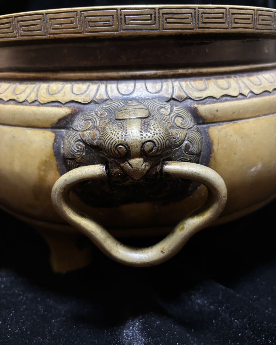 古美術】金谷五郎三郎 作 黄銅 銅火鉢 火鉢 龍裏印 茶道具 香炉 古美術】金谷五郎三郎 作 黄銅 銅火鉢 火鉢 龍裏印 茶道具 香炉