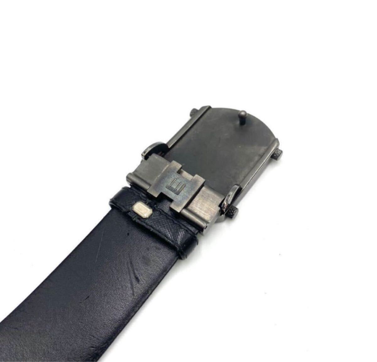 dunhill ダンヒル ベルト ウエスト レザー ロゴバックル ブラック BSK230_画像7