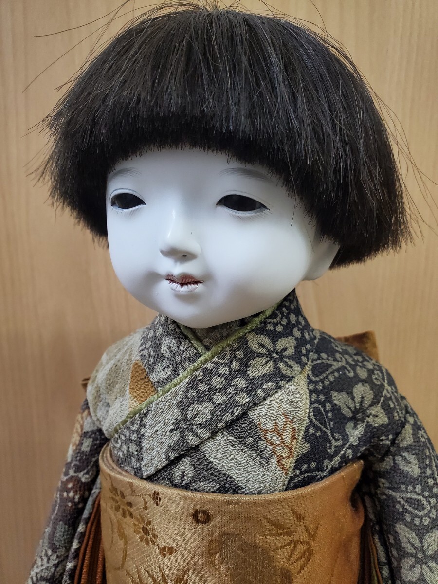 工房朋】森重春幸作 市松人形 男の子 正絹仕立 高さ約45cm 少年 工房朋】森重春幸作 市松人形 男の子 正絹仕立 高さ約45cm 少年