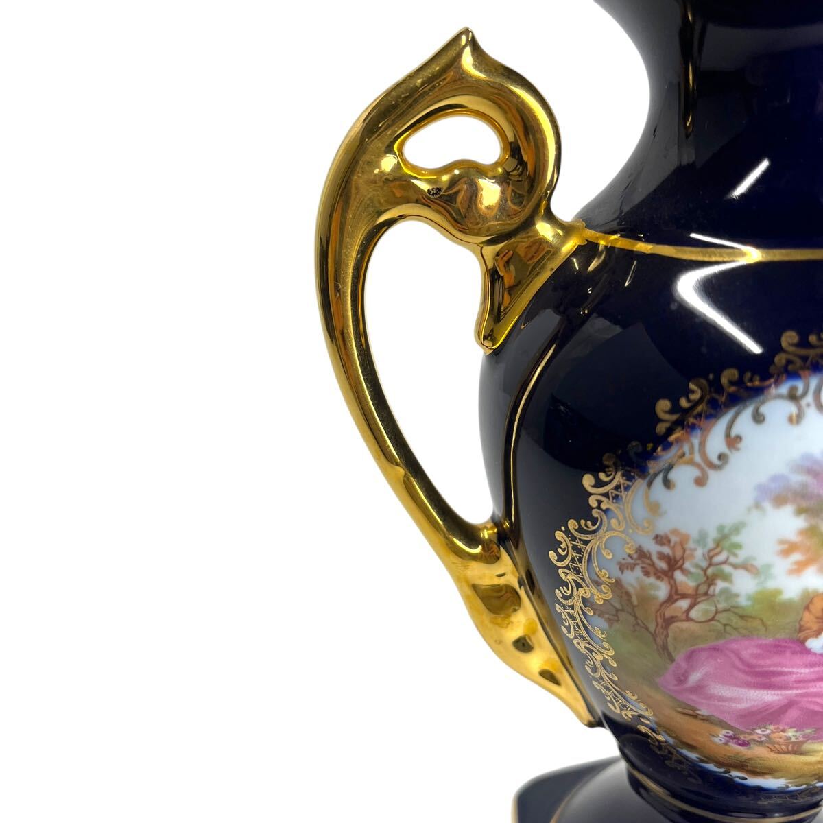 リモージュ LIMOGES 青×ゴールド 豪華 花瓶花器 フラワーベース リモージュ LIMOGES 青×ゴールド 豪華 花瓶花器 フラワーベース
