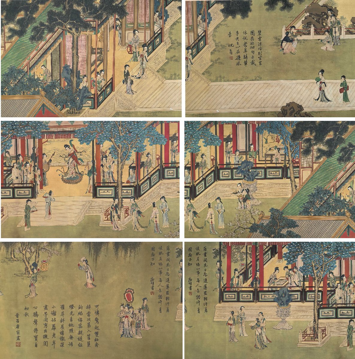 安】中国唐時代画家「周昉書」絹本「百美図長巻」巻き物 共箱 安】中国唐時代画家「周昉書」絹本「百美図長巻」巻き物 共箱