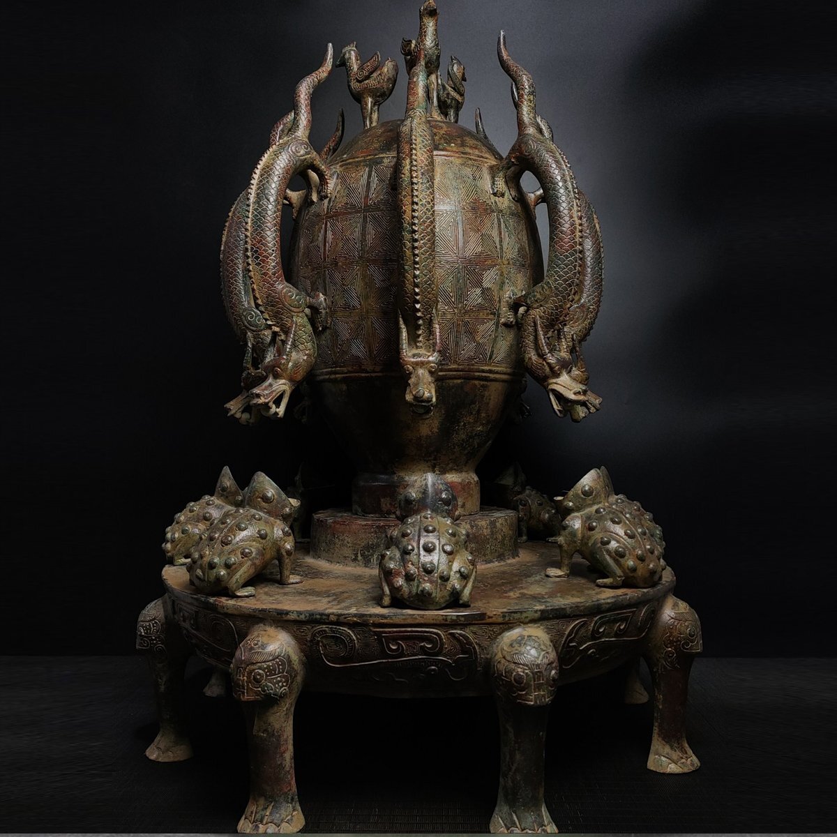 安】東漢時代 青銅器 地動儀 中国古美術 古置物 古擺件 古董品 安】東漢時代 青銅器 地動儀 中国古美術 古置物 古擺件 古董品
