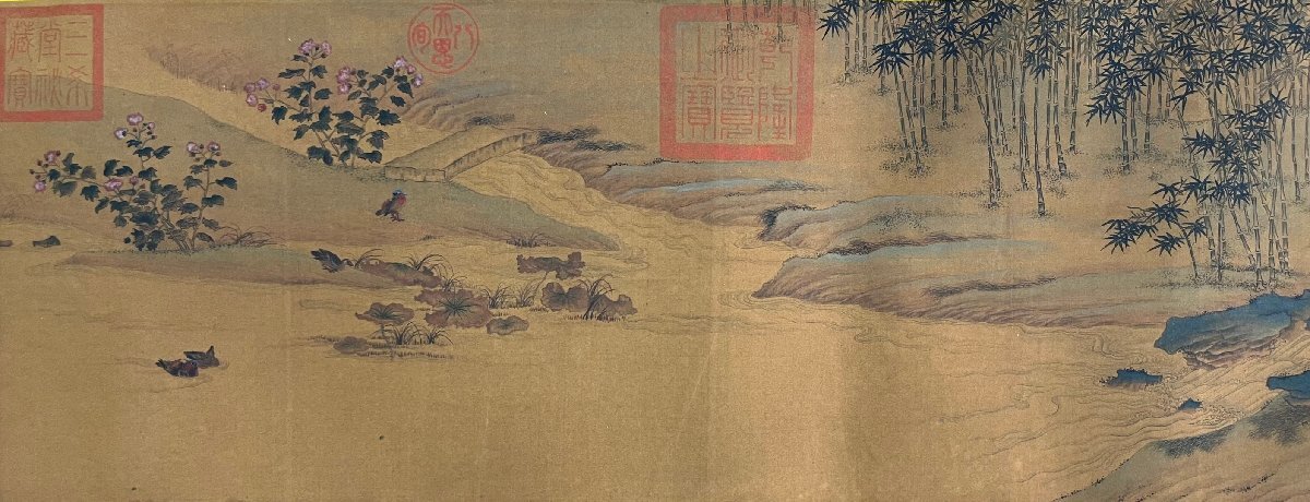 安】中国清時代画家「禹之鼎書」絹本「竹林高逸図手巻」巻き物 安】中国清時代画家「禹之鼎書」絹本「竹林高逸図手巻」巻き物