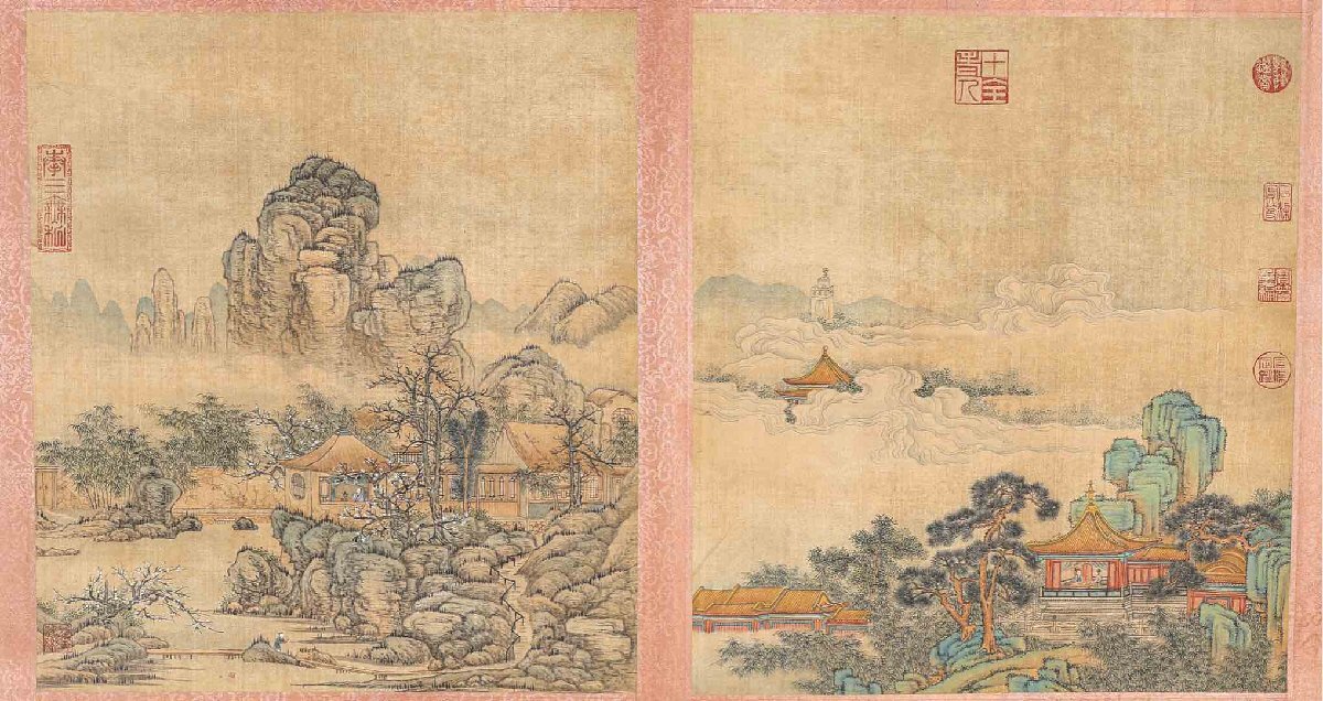安】中国清時代画家「徐揚書」絹本「山水楼閣図長巻」巻き物 安】中国清時代画家「徐揚書」絹本「山水楼閣図長巻」巻き物