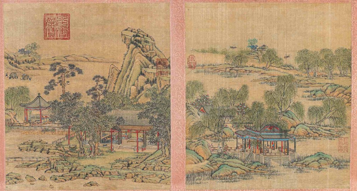 安】中国清時代画家「徐揚書」絹本「山水楼閣図長巻」巻き物 安】中国清時代画家「徐揚書」絹本「山水楼閣図長巻」巻き物
