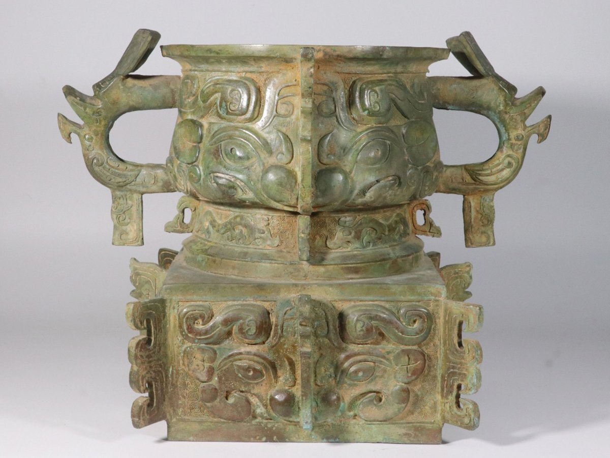安】戦漢時代 青銅器 獣面紋盆 中国古美術 古置物 古擺件 古董品 安】戦漢時代 青銅器 獣面紋盆 中国古美術 古置物 古擺件 古董品