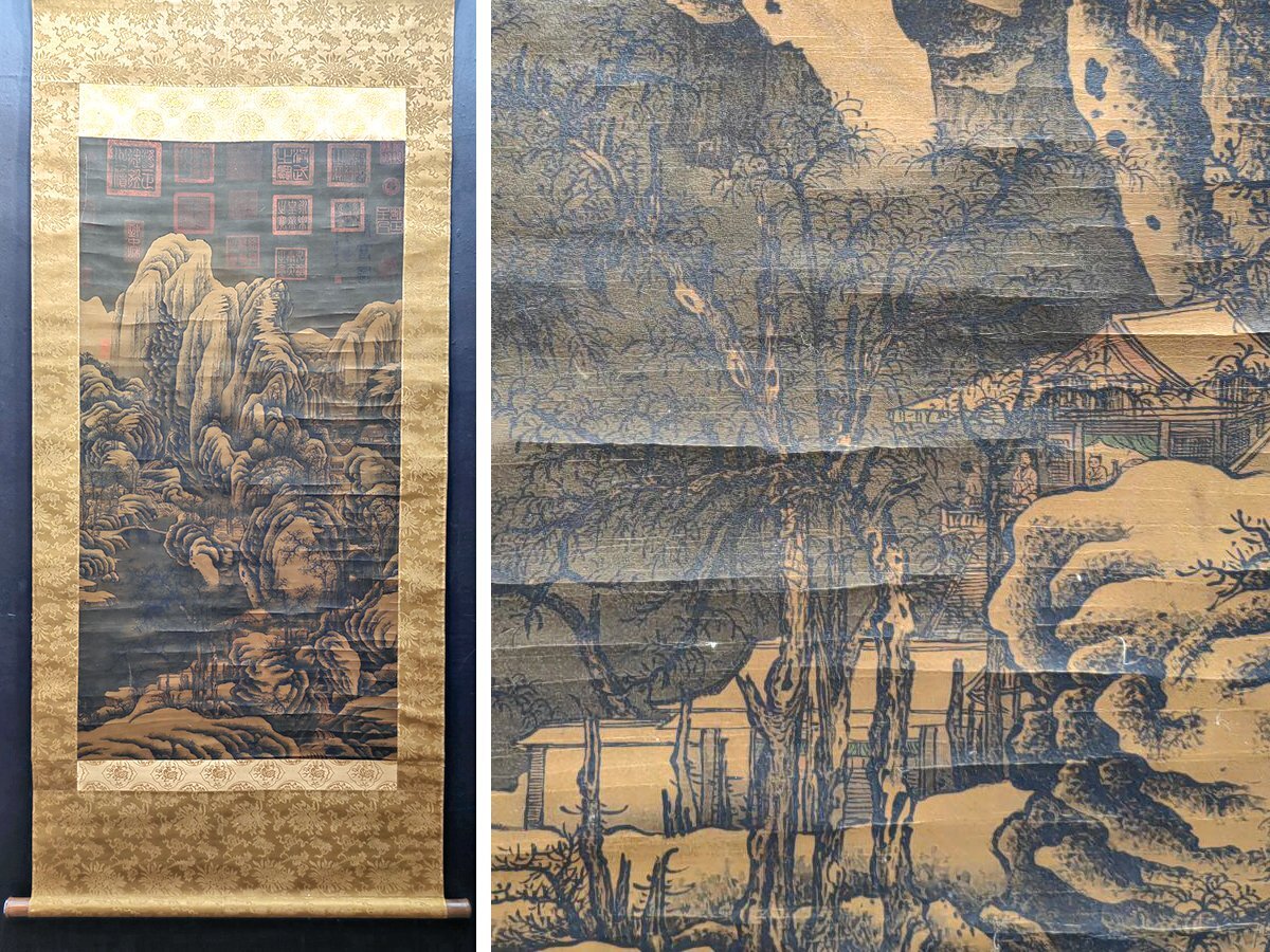 安】中国五時代画家「李成書」絹本「寒山晴雪図」掛軸 中国画 安】中国五時代画家「李成書」絹本「寒山晴雪図」掛軸 中国画