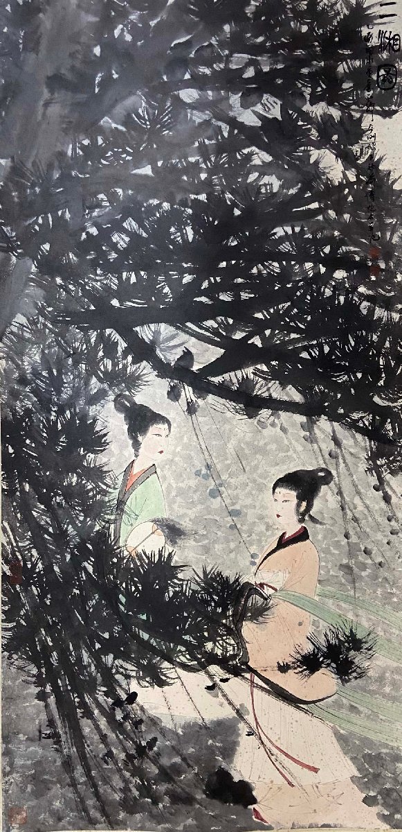 安】中国近時代画家「傅抱石書」紙本「人物図十二条屏」掛軸 安】中国近時代画家「傅抱石書」紙本「人物図十二条屏」掛軸