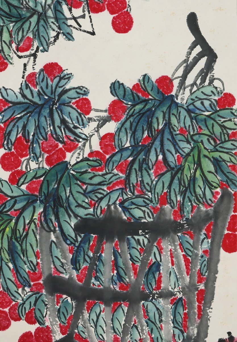 安】中国近時代画家「斉白石書」紙本「百財寿利図」掛軸 中国画 安】中国近時代画家「斉白石書」紙本「百財寿利図」掛軸 中国画