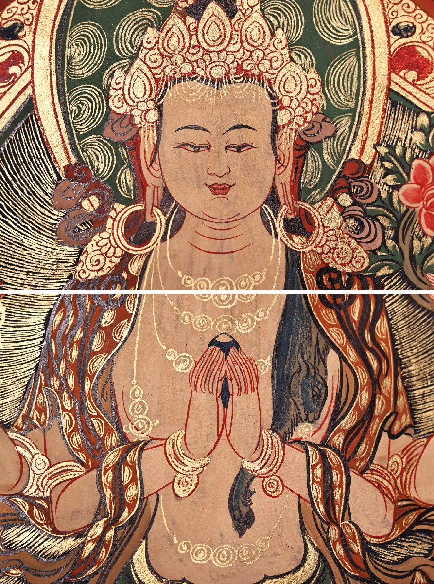 安】中国古書道「仏教古美術 明代高僧絵師作 四璧観音仏像画像 安】中国古書道「仏教古美術 明代高僧絵師作 四璧観音仏像画像