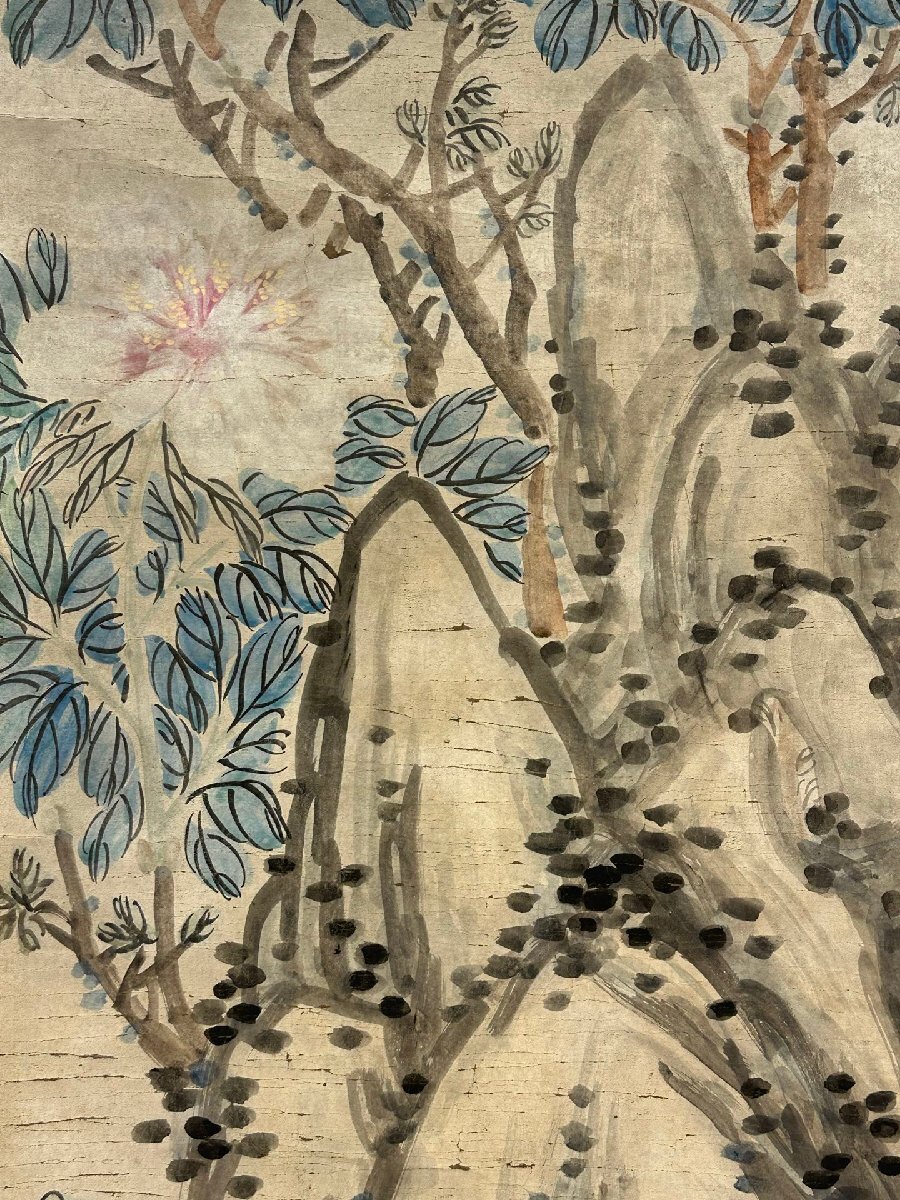 安】中国清時代画家「蒲華書」紙本「花卉図」掛軸 中国画 墨寶妙 安】中国清時代画家「蒲華書」紙本「花卉図」掛軸 中国画 墨寶妙