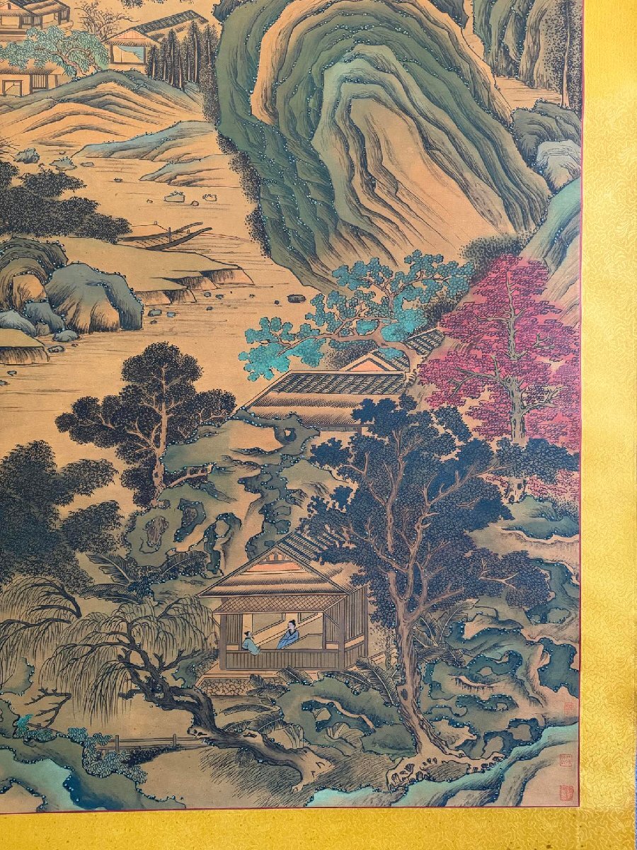 安】中国宋時代画家「馬遠書」絹本「秋堂清話図」掛軸 中国画 安】中国宋時代画家「馬遠書」絹本「秋堂清話図」掛軸 中国画