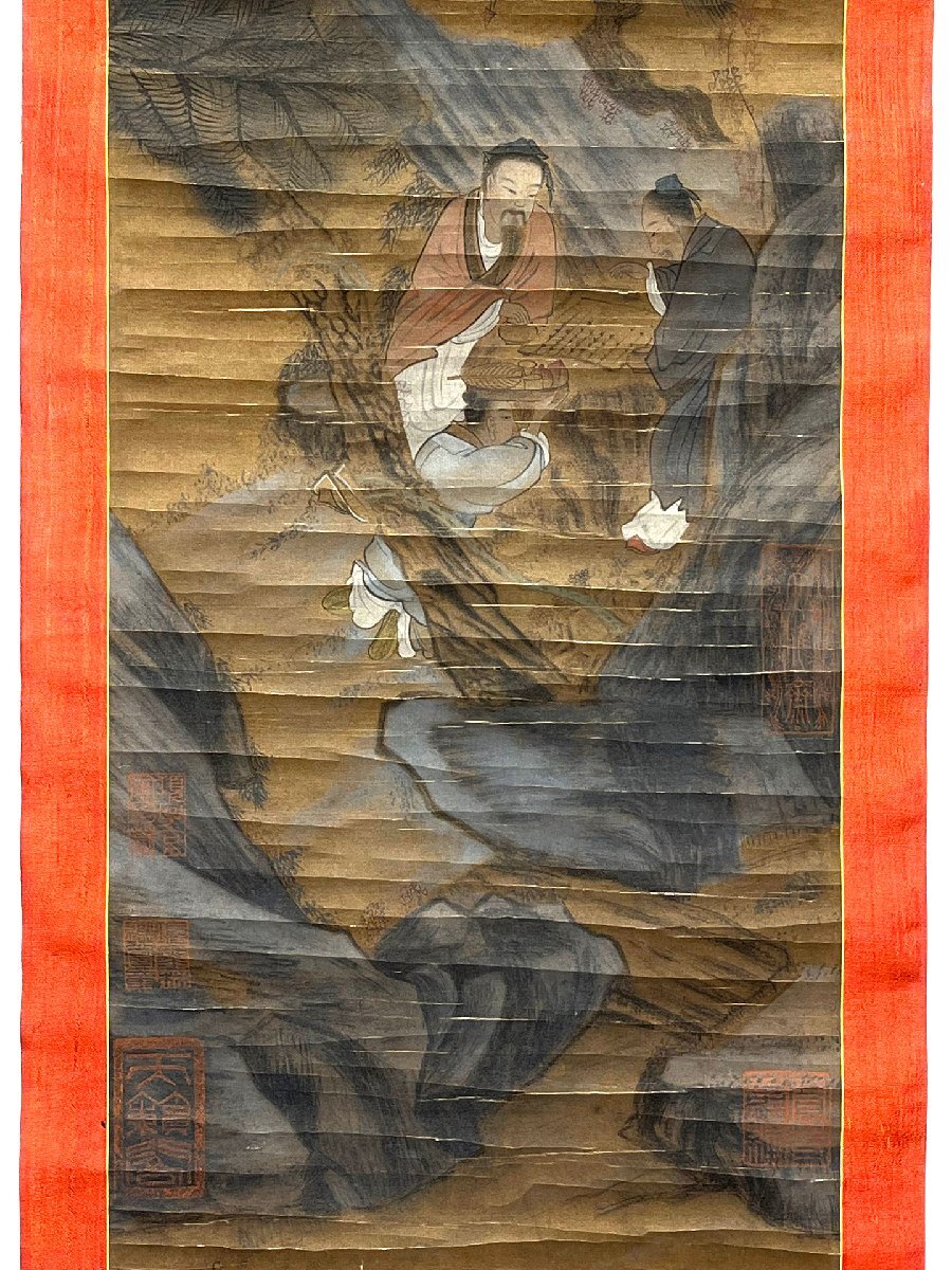安】中国南宋時代画家「範成大書」絹本「高士図」掛軸 中国画 安】中国南宋時代画家「範成大書」絹本「高士図」掛軸 中国画