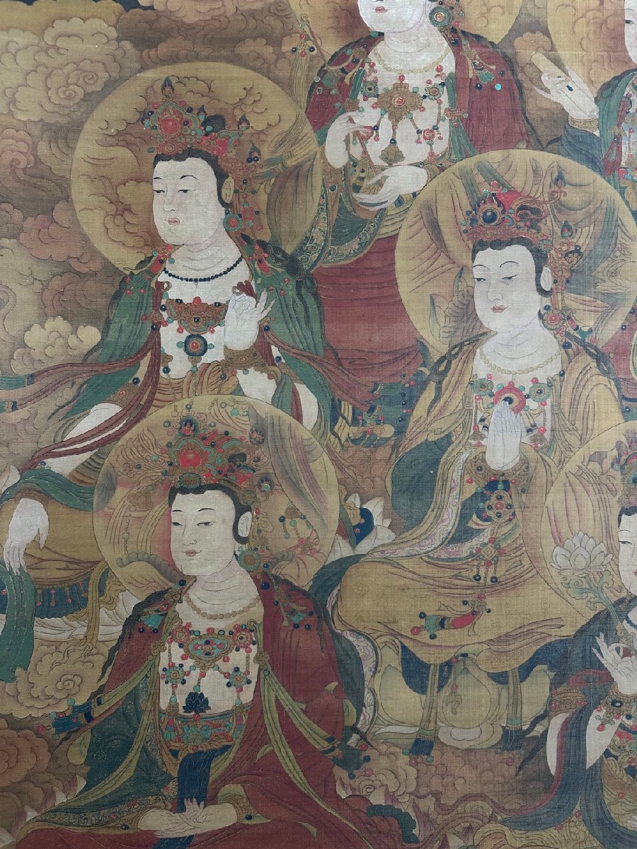 安】中国清時代画家「丁観鵬書」絹本「仏像図」掛軸 中国画 墨寶 安】中国清時代画家「丁観鵬書」絹本「仏像図」掛軸 中国画 墨寶