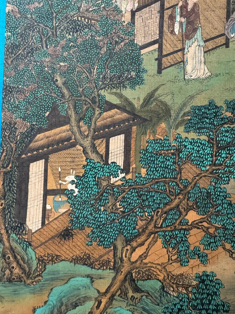 安】中国明時代画家「文徴明書」絹本「人物図」掛軸 中国画 墨寶 安】中国明時代画家「文徴明書」絹本「人物図」掛軸 中国画 墨寶