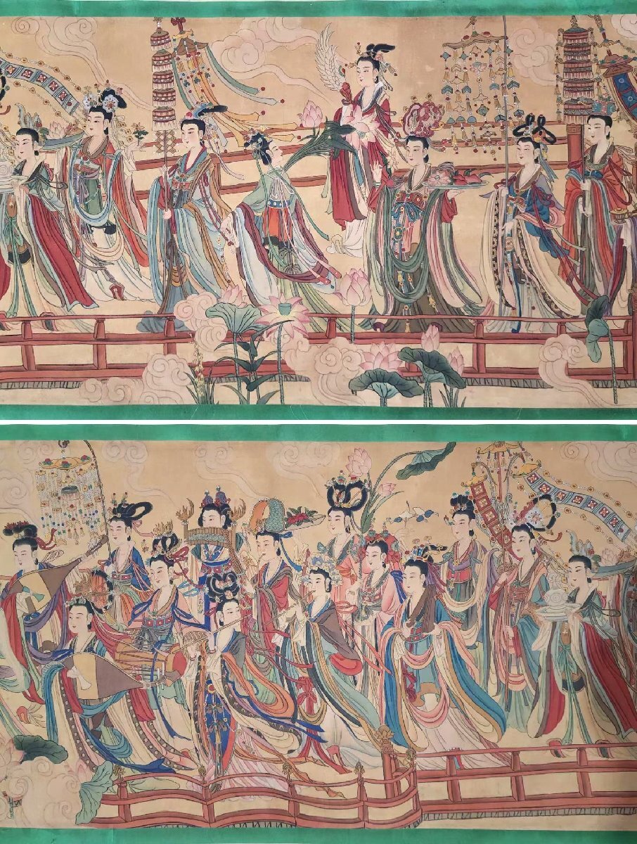 安】中国清時代画家「丁観鵬書」絹本「八十七神仙図長巻」巻き物 安】中国清時代画家「丁観鵬書」絹本「八十七神仙図長巻」巻き物