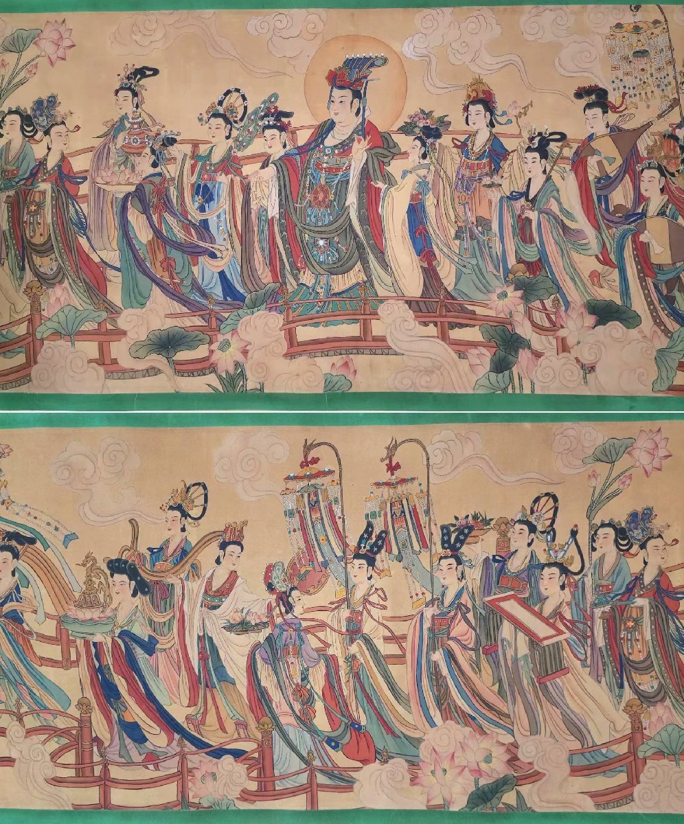 安】中国清時代画家「丁観鵬書」絹本「八十七神仙図長巻」巻き物 安】中国清時代画家「丁観鵬書」絹本「八十七神仙図長巻」巻き物