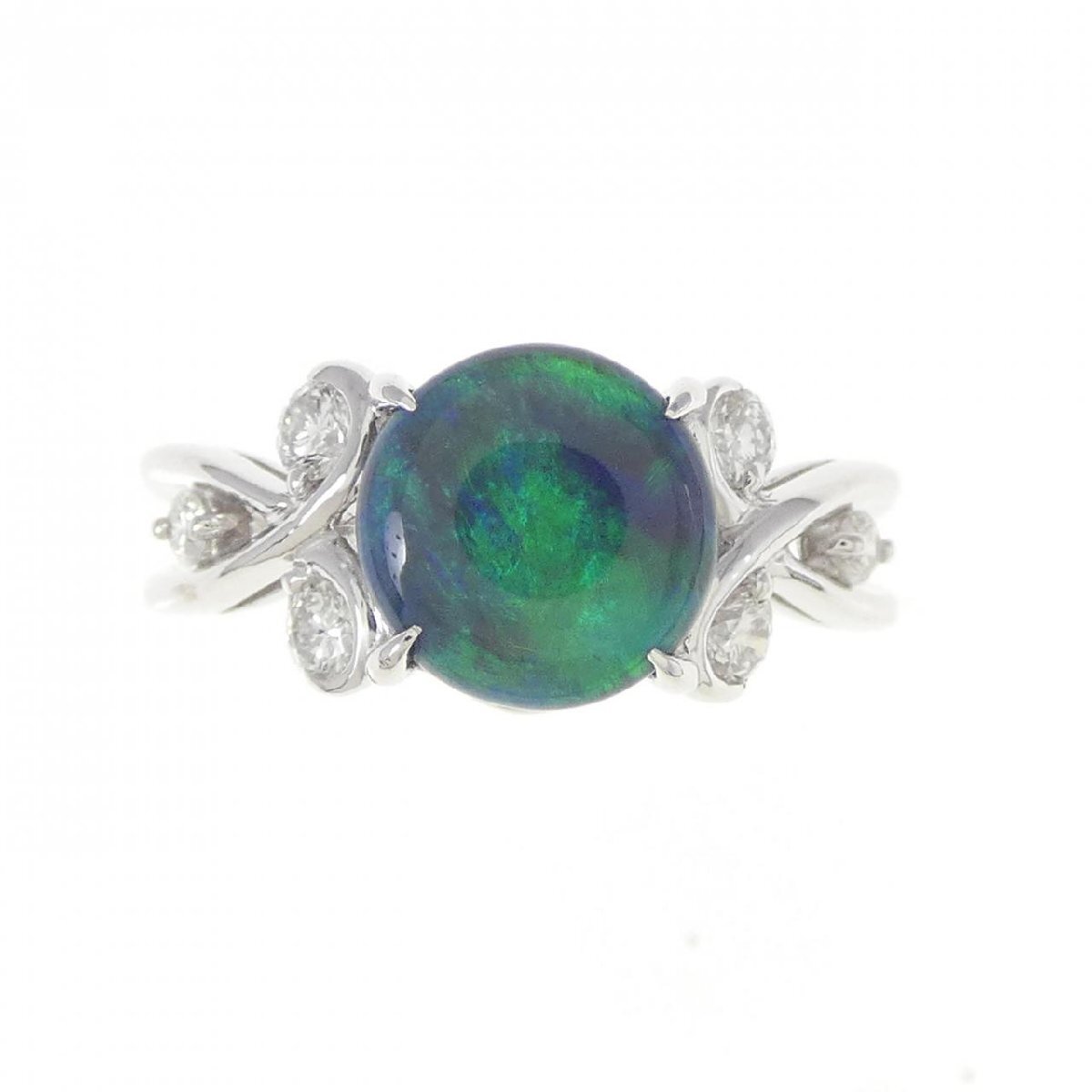 K18WG ブラックオパール リング 1.59CT