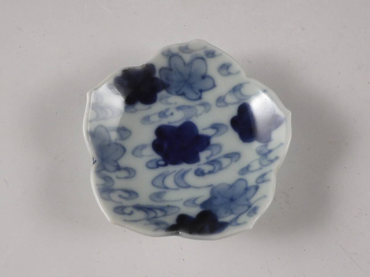 ◇堂◇古伊万里 染付 紅葉文 輪花 皿 5客 無傷完品 江戸期 67s48 ◇堂◇古伊万里 染付 紅葉文 輪花 皿 5客 無傷完品 江戸期 67s48