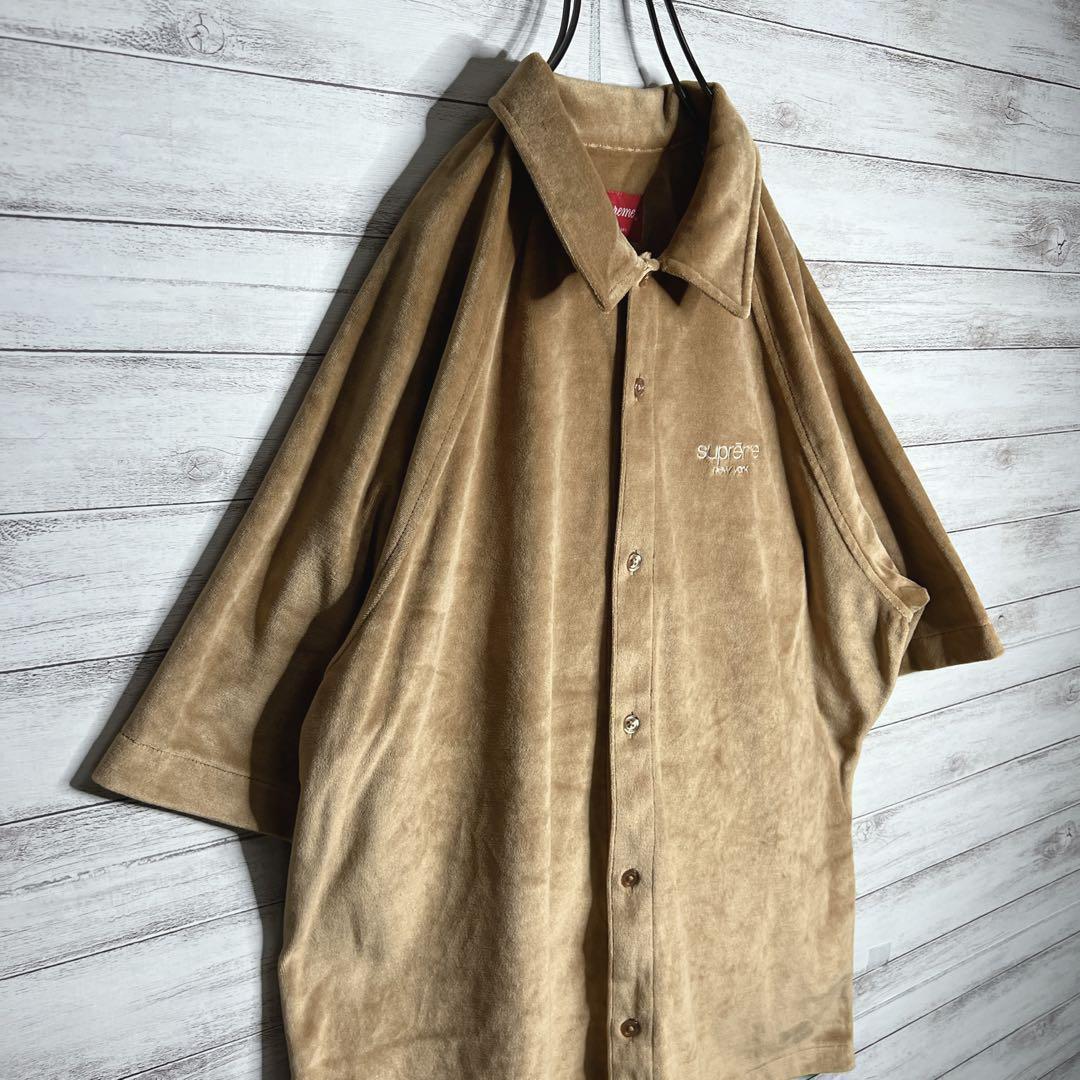 入手困難 】シュプリーム ベロア 刺繍 半袖シャツ ゆるだぼ 重ね 入手困難 】シュプリーム ベロア 刺繍 半袖シャツ ゆるだぼ 重ね