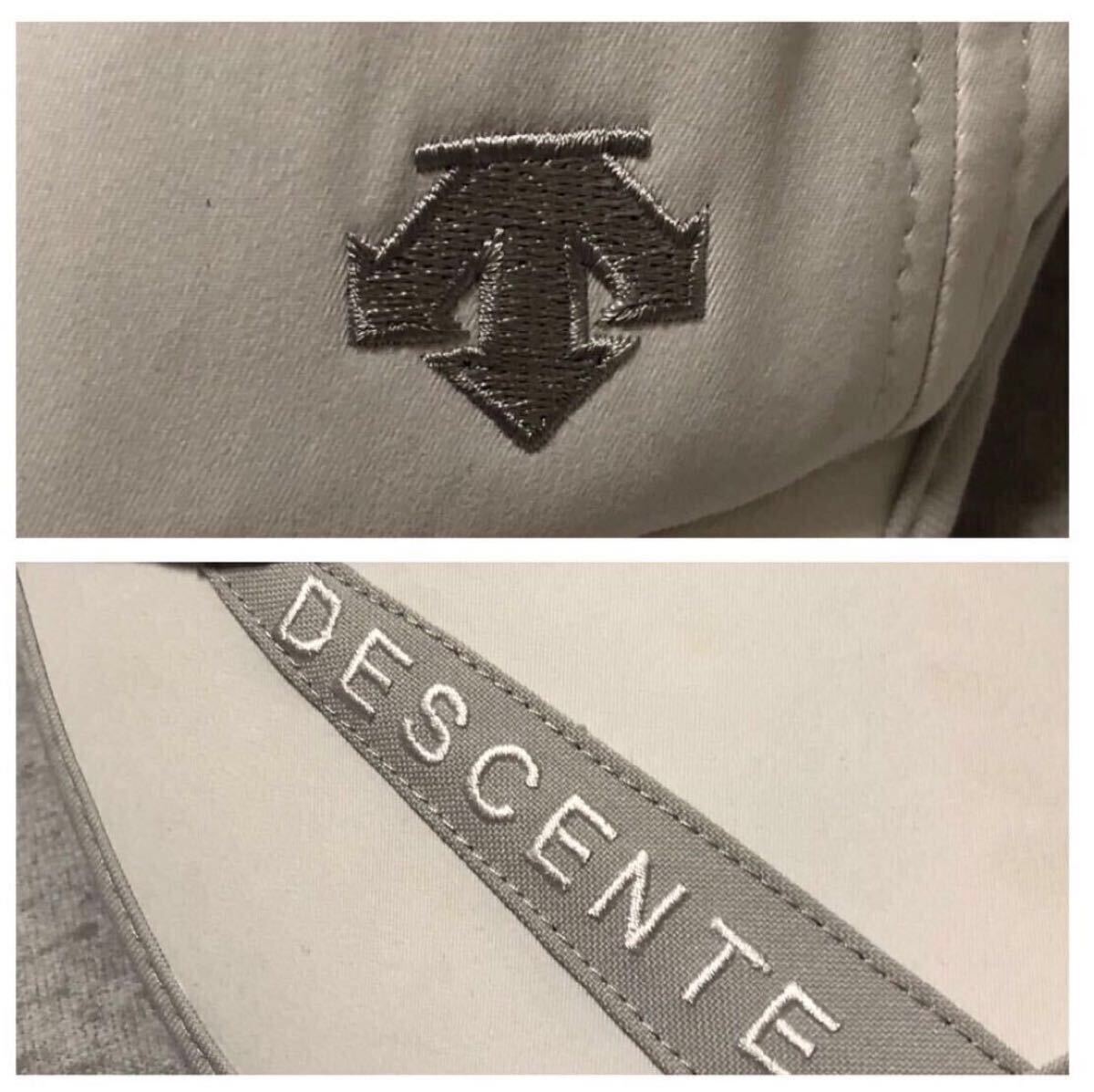 1745●DESCENTE GOLF デサントゴルフ●ロゴ刺繍 ゴルフ キャップ ホワイト×グレー FREE 55㎝?57㎝