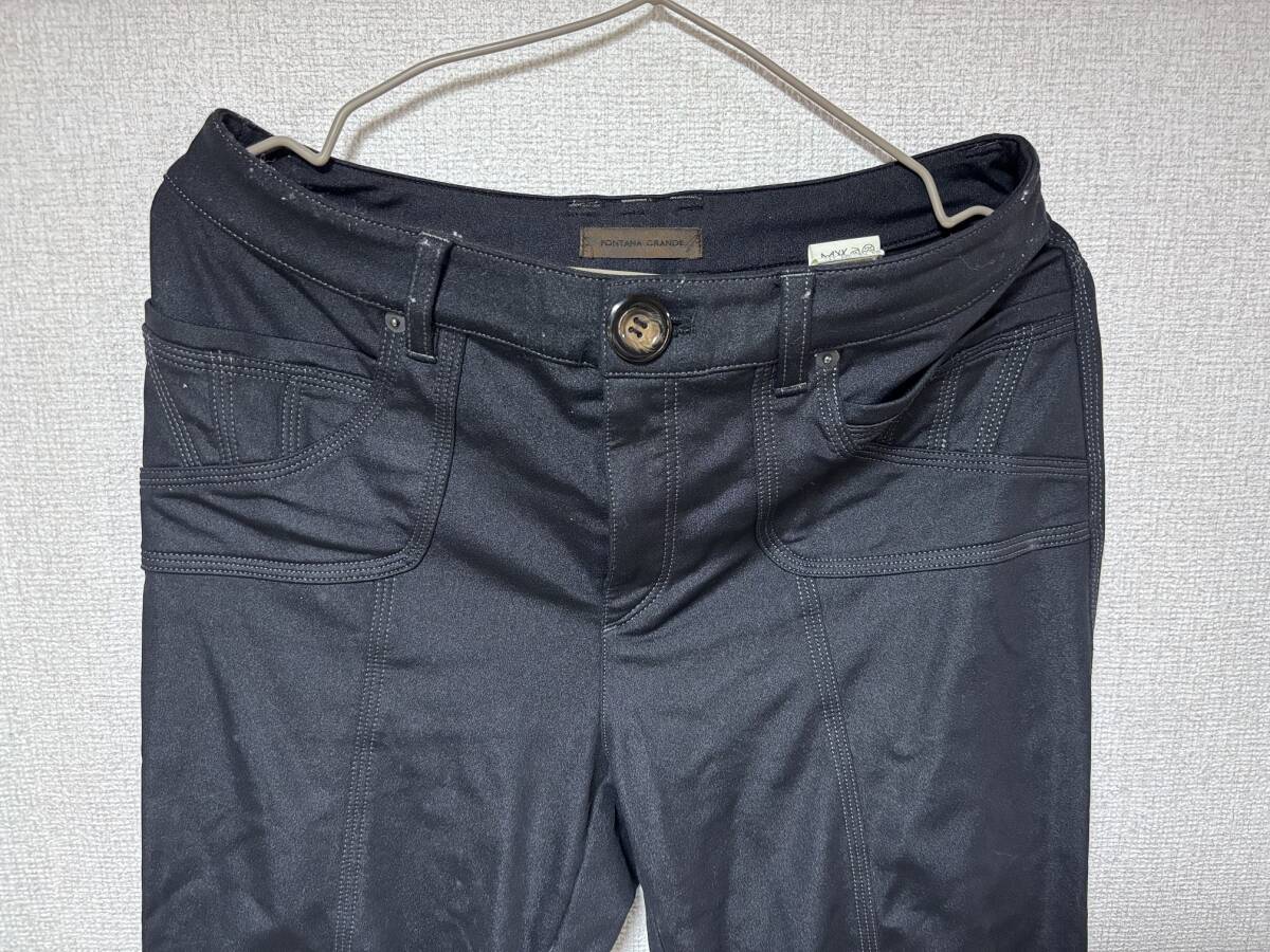 d3692◆フォンタナグランデFONTANA CRANDEストレッチナイロンパンツ黒_画像2