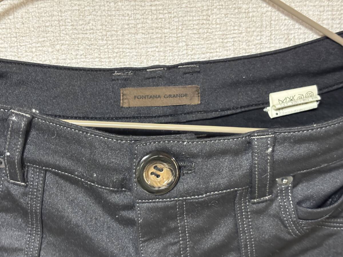 d3692◆フォンタナグランデFONTANA CRANDEストレッチナイロンパンツ黒_画像3
