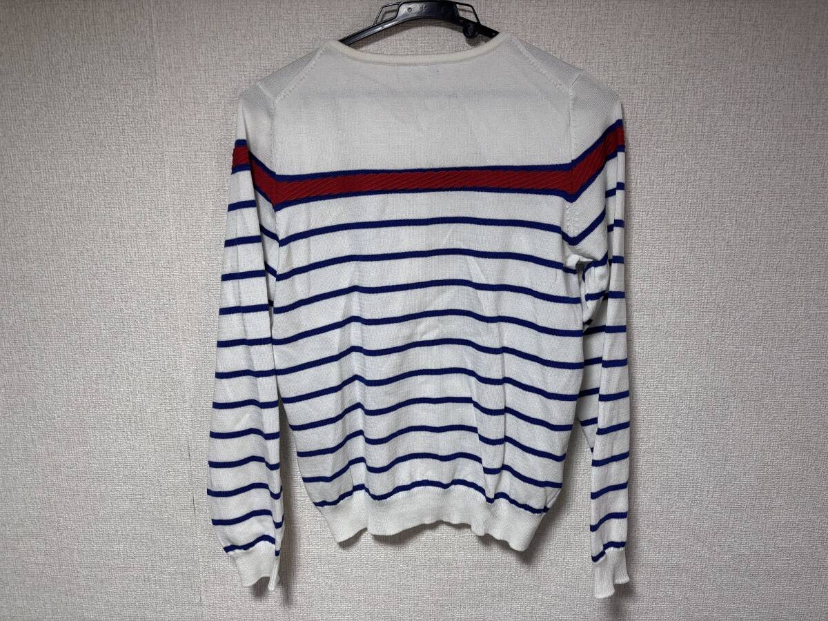 d3739◆next　eyeコットンカーディガン2ホワイト×青_画像3