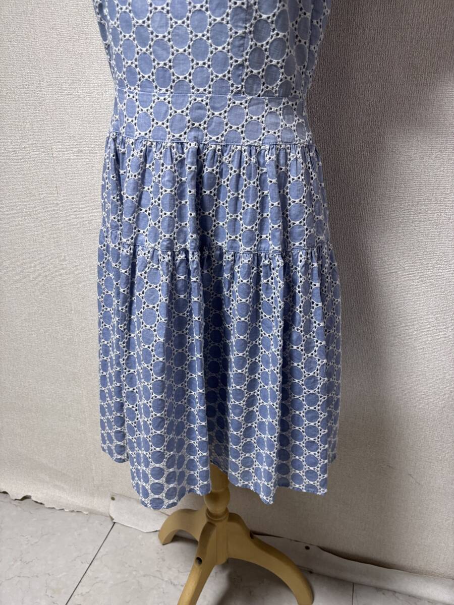 d3697◆ヌーク NOUQUEサークルカットレースワンピース38ライトブルー_画像3