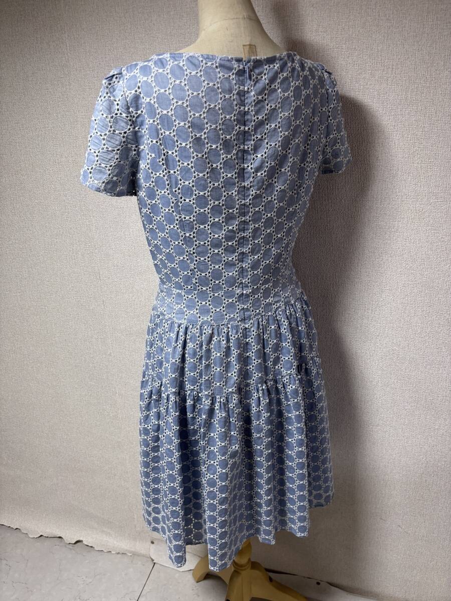 d3697◆ヌーク NOUQUEサークルカットレースワンピース38ライトブルー_画像4