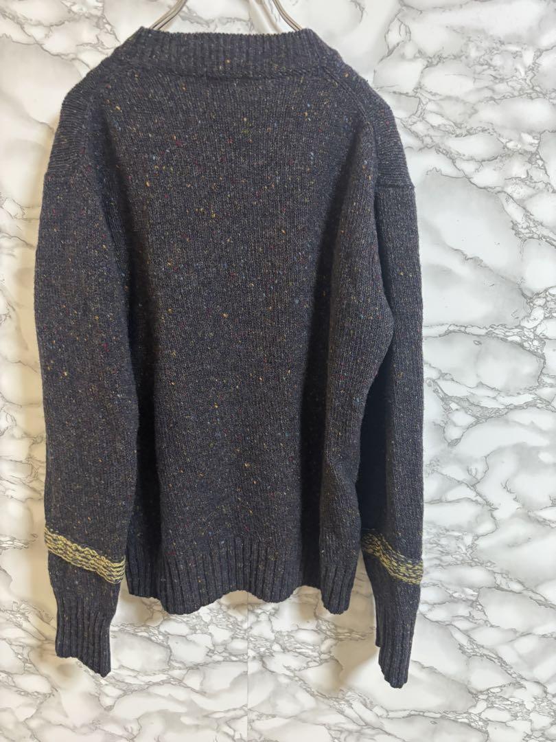3311アッハ 【F】ニットセーター　ストライプポイント　ウールセーター_画像8