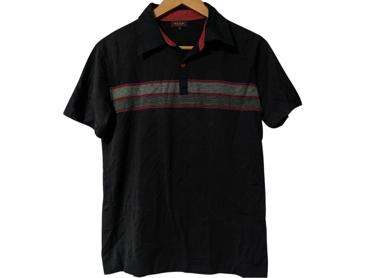 Paul Smith COLLECTION 日本制 ボーダーデザイン 鹿の子ポロシャツ Lサイズ Made in Japan Border Design Piqu Polo Shirt Size L 半袖